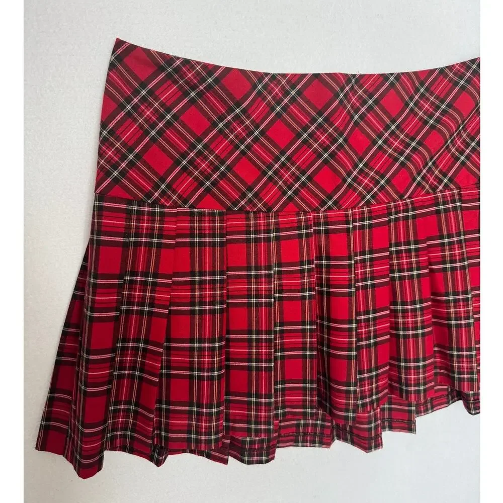 Torrid Red Tartan Plaid Pleated Mini Skirt Punk Y2K Plus Size 20